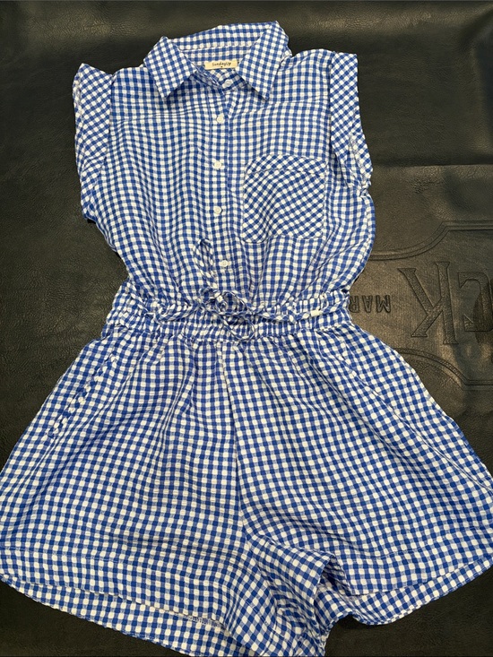 Sunday Other - Sunday Blue & White Gingham Button-Front Romper women’s Medium 4/6